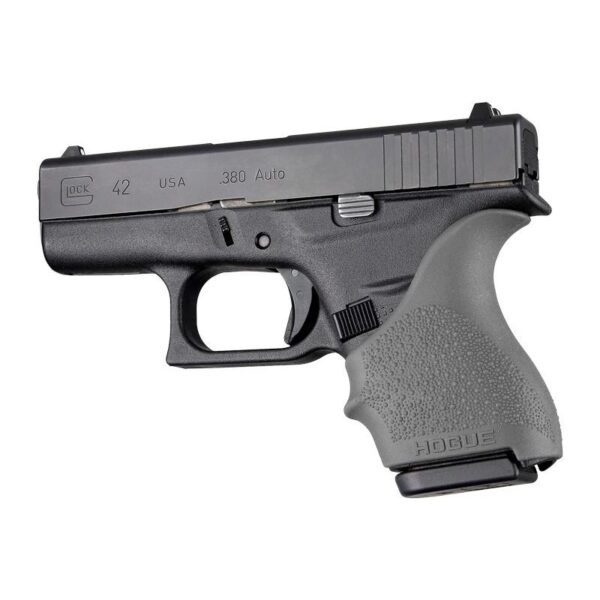 https3A2F2Fmedia.chattanoogashooting.com2Fimages2Fproduct2FHA182022FHA18202-1 Hogue HandAll Beavertail Handgun Grip Sleeve for Glock 42 43 Slate Grey