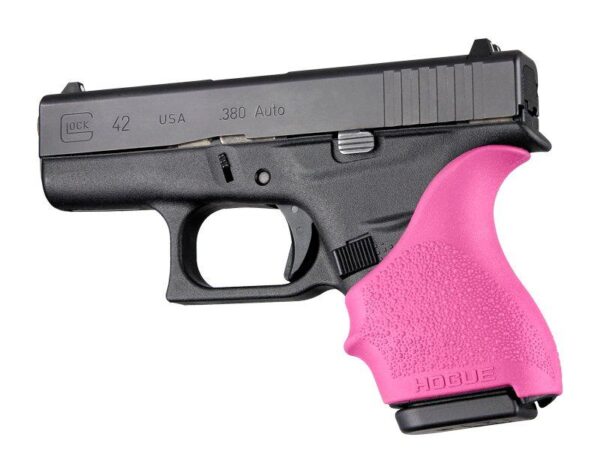 https3A2F2Fmedia.chattanoogashooting.com2Fimages2Fproduct2FHA182072FHA18207 Hogue HandAll Beaver Tail Grip Sleeve Glock 42 43 Pink