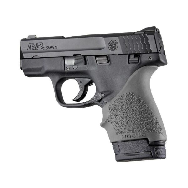 https3A2F2Fmedia.chattanoogashooting.com2Fimages2Fproduct2FHA184022FHA18402-1 Hogue HandAll Beavertail Handgun Grip Sleeve for S&W M&P Shield/Ruger LC9 Slate Grey