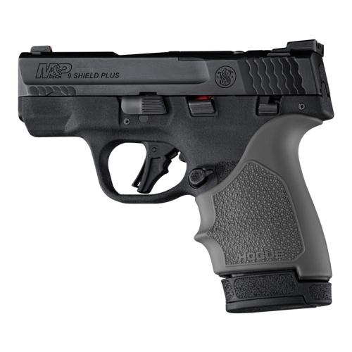 https3A2F2Fmedia.chattanoogashooting.com2Fimages2Fproduct2FHA184122FHA18412-1 Hogue HandAll Beaver Tail Handgun Grip Sleeve S&W M&P 9 Shield Plus Slate Grey