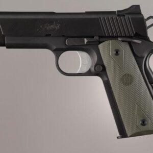 Hogue Colt Government Grips .45 1911 Rubber Grips Panels Checkered with Diamonds – OD Green