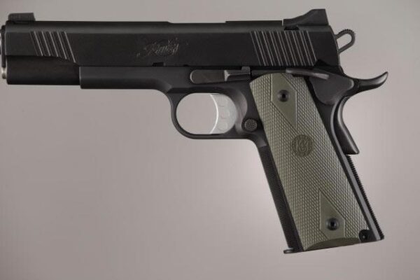 https3A2F2Fmedia.chattanoogashooting.com2Fimages2Fproduct2FHA450112FHA45011 Hogue Colt Government Grips .45 1911 Rubber Grips Panels Checkered with Diamonds – OD Green