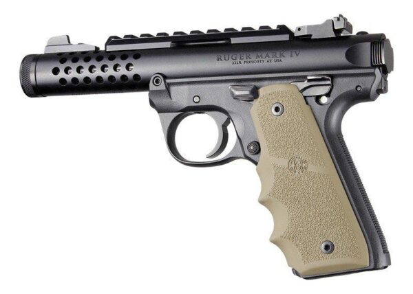 https3A2F2Fmedia.chattanoogashooting.com2Fimages2Fproduct2FHA790832FHA79083 Ruger 22/45 MKIV Rubber Grip with Finger Grooves Flat Dark Earth
