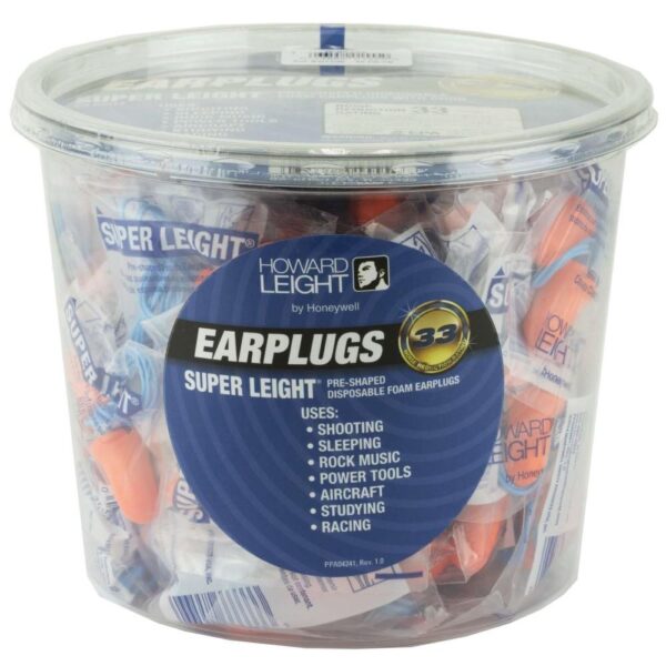 https3A2F2Fmedia.chattanoogashooting.com2Fimages2Fproduct2FHQR333332FHQR33333-1 Howard Leight Super Leight Ear Plugs Pre-Shaped Foam Coral Ear Plugs 33dB 50/pr Corded Tub