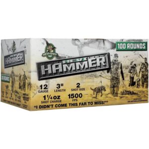 Hevi-Shot HEVI-Hammer Shotshells 12ga 3″ 1-1/4oz 1500 fps #2 100/ct