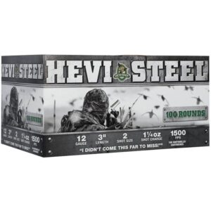 HEVI-Shot HEVI-Steel Shotshells 12ga 3″ 1-1/4oz 1500 fps #2 100/ct
