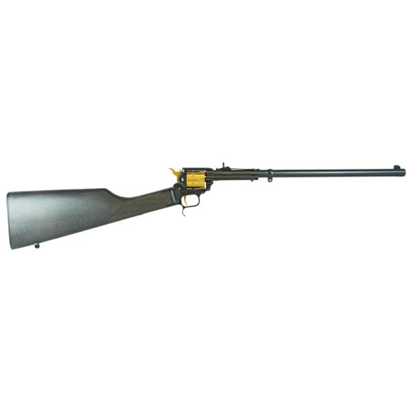 https3A2F2Fmedia.chattanoogashooting.com2Fimages2Fproduct2FHXBR226B16HSBGLD2FHXBR226B16HSBGLD-1 Heritage Rancher Black and Gold Carbine .22 LR 6rd Capacity 16″ Barrel Wood Stock