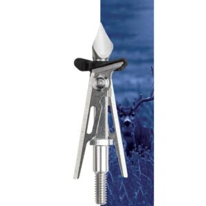 SIK 2-Blade Expandable SK2CB Crossbow Broadhead 2-inch Offset Entry – Silver/Black