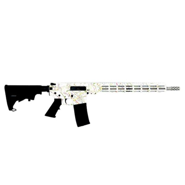Great Lakes AR-15 “Saved By the Splatter” Rifle .223 Wylde 30rd Magazine 16″ Barrel White/Stainless Steel