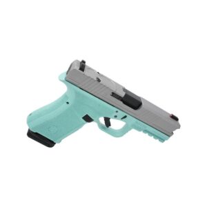 Black Rain Frontline Handgun 9mm Luger 15rd Magazine 3.75″ Barrel  Robins Egg Blue/Satin Mag Finish Optic Ready
