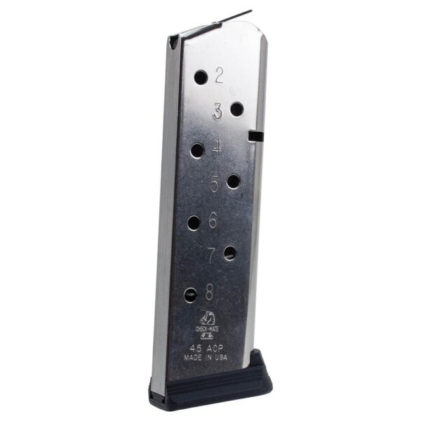 https3A2F2Fmedia.chattanoogashooting.com2Fimages2Fproduct2FKACM4519118S2FKACM4519118S-1 Check-Mate Full Size 1911 Handgun Magazine Stainless Steel .45 ACP 8/rd