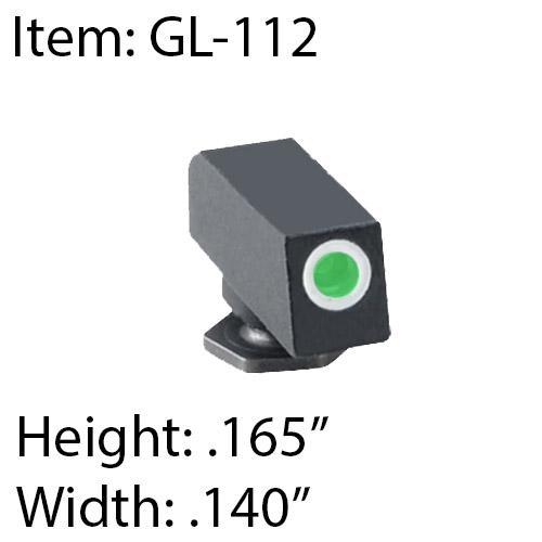 Ameriglo Classic Style Tritium Night Sight / Front – Green / Outline – White