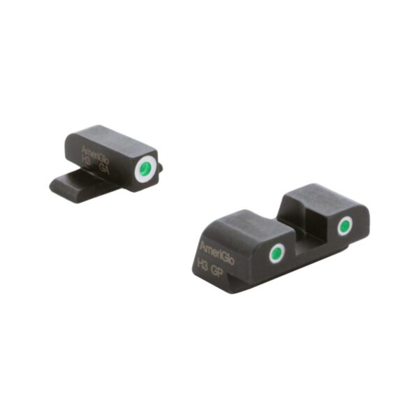 https3A2F2Fmedia.chattanoogashooting.com2Fimages2Fproduct2FKQSA1132FKQSA113 Ameriglo Green Tritium w/ White Front Green Tritium w/ White Rear 3 Dot Sight Hellcat Standard