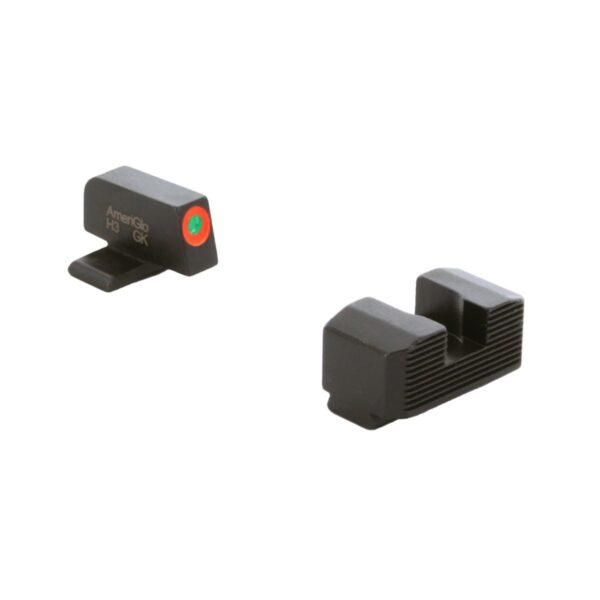 https3A2F2Fmedia.chattanoogashooting.com2Fimages2Fproduct2FKQSA4342FKQSA434 Ameriglo Green Tritium Orange Outline Front Black Serrated Rear Sight Hellcat OSP