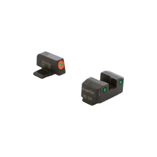 https3A2F2Fmedia.chattanoogashooting.com2Fimages2Fproduct2FKQSG8172FKQSG817-1 Ameriglo Trooper Tritium Handgun Sight Set for Sig with #6 Front and #8 Rear Green Rear Green with Orange Front