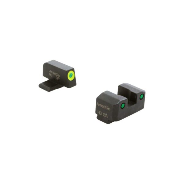 https3A2F2Fmedia.chattanoogashooting.com2Fimages2Fproduct2FKQXD8192FKQXD819-1 Ameriglo Trooper Tritium Handgun Sight Set for Springfield XD Green Rear Green with Lumigreen Front