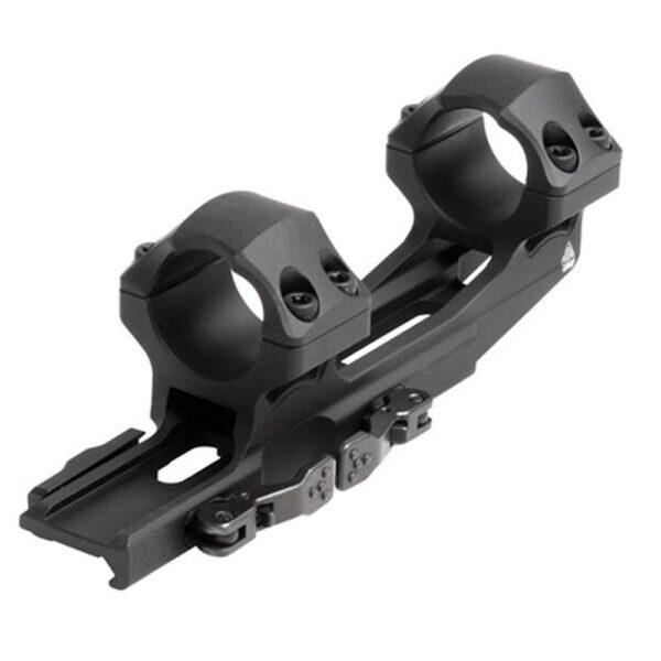 Leapers 1-Piece  UTG ACCU-SYNC QR Cantilever Mount 1″ Medium w 50mm Offset – Matte Black