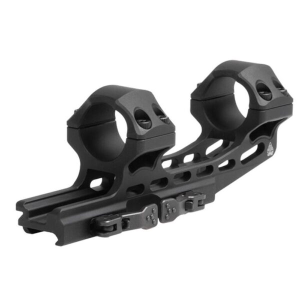 Leapers 1-Piece UTG ACCU-SYNC QR Cantilever Mount 1″ High w 50mm Offset – Matte Black