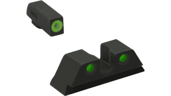 https3A2F2Fmedia.chattanoogashooting.com2Fimages2Fproduct2FMK4176631112Fgreengreen_15 Meprolight ML41766 Hyper-Bright Green Ring Front/Green Rear Sights for S&W M&P Fullsize Compact Subcompact (Not Shield Models)