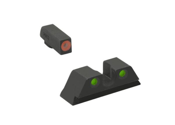 https3A2F2Fmedia.chattanoogashooting.com2Fimages2Fproduct2FMK4176631312FOrangeGreen_6 Meprolight ML41766 Hyper-Bright Orange Ring Front/Green Rear Sights for S&W M&P Fullsize Compact Subcompact (Not Shield Models)