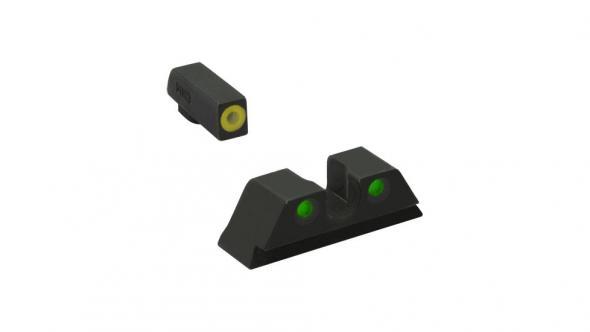https3A2F2Fmedia.chattanoogashooting.com2Fimages2Fproduct2FMK4778731212Fyellowgreen_16 Meprolight ML47787 Hyper-Bright Yellow Ring Front/Green Rear Sights for CZ Shadow 2