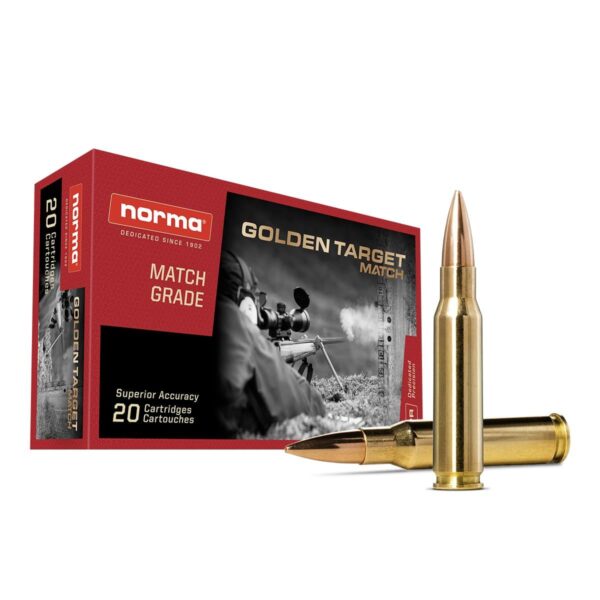 https3A2F2Fmedia.chattanoogashooting.com2Fimages2Fproduct2FNH101774422FNH10177442 Norma Golden Target Match Rifle Ammunition .308 Win 175gr HPBT 2610 fps 20/ct