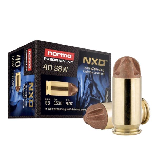 https3A2F2Fmedia.chattanoogashooting.com2Fimages2Fproduct2FNH6114400202FNH611440020 Norma NXD Handgun Ammunition .40 S&W 93gr NXD 1531 fps 20/ct