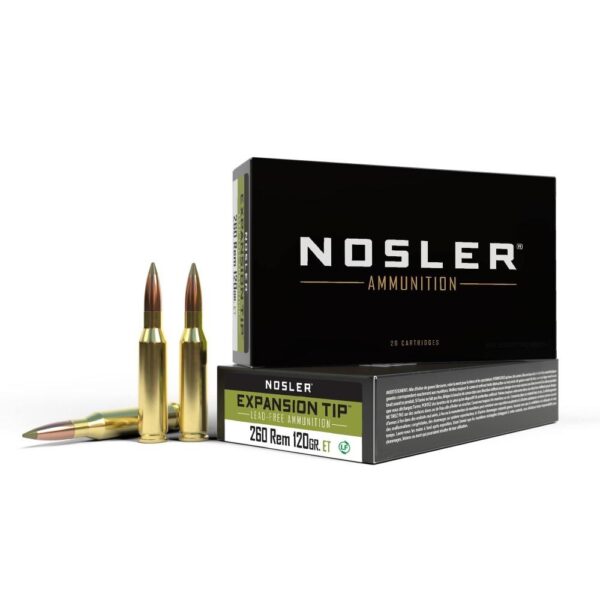 https3A2F2Fmedia.chattanoogashooting.com2Fimages2Fproduct2FNO406722FNO40672-1 Nosler E-Tip Rifle Ammunition 260 Rem 120gr E-Tip 2750 fps 20/ct