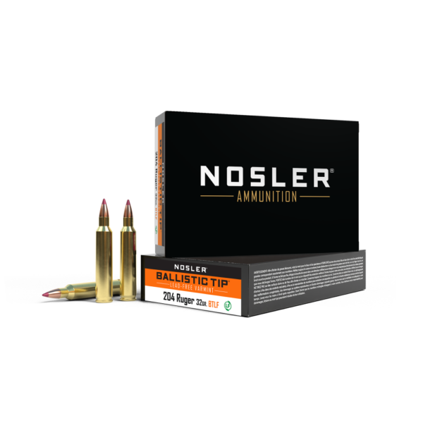 https3A2F2Fmedia.chattanoogashooting.com2Fimages2Fproduct2FNO610402FNO61040-1 Nosler Lead Free Ballistic Tip Varmint Rifle Ammunition .204 Ruger 32gr PT 3975 fps 20/ct