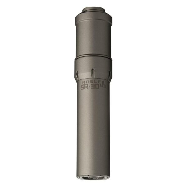 https3A2F2Fmedia.chattanoogashooting.com2Fimages2Fproduct2FNO906222FNO90622-1 Nosler SR-30 ALTi Suppressor 5/8×24 .30 Cal 7.96″ Grey