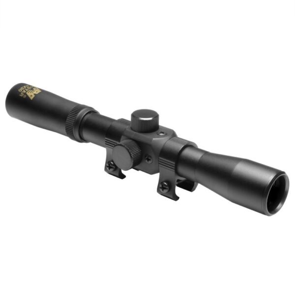 https3A2F2Fmedia.chattanoogashooting.com2Fimages2Fproduct2FNRSCA420B2FNRSCA420B NcStar 4x20mm Compact Air Rifle Scope with 3/8″ DT Rings / Blue Lens