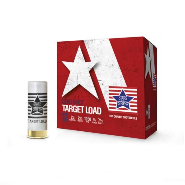 https3A2F2Fmedia.chattanoogashooting.com2Fimages2Fproduct2FOQCT124752FOQCT12475 Star & Stripes Target Load Shotshells 12ga 2-3/4″ 7/8oz 1250 fps #7.5 25/ct