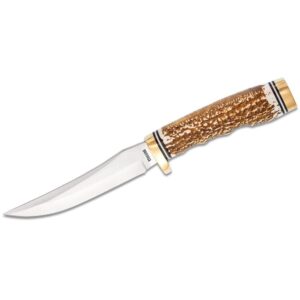 Schrade Uncle Henry Next Gen 153UH Fixed Knife 4-9/10″ Trailing Point Blade Brown