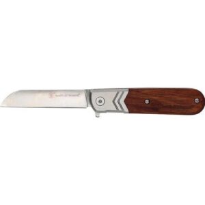 Smith & Wesson Executive Spring Assist Barlow Knife 2 3/4″ Blade Wood Handle