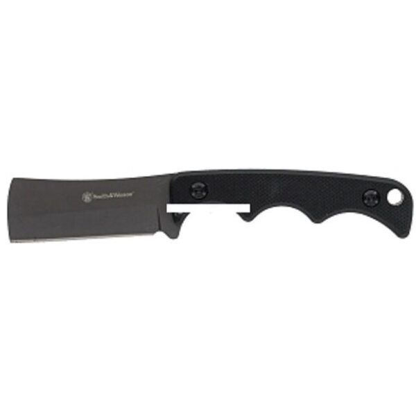 https3A2F2Fmedia.chattanoogashooting.com2Fimages2Fproduct2FPF11931522FPF1193152-1 Smith & Wesson H.R.T. Cleaver Neck Fixed Knife 2″ Cleaver Blade Black with Nylon Sheath