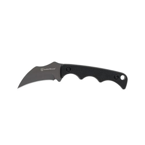 Smith & Wesson H.R.T. Karambit Neck Fixed Knife 2″ Cleaver Blade Black with Nylon Sheath Blister
