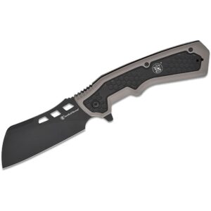 Smith & Wesson Extraction and Evasion Assisted Folding Knife 3-1/2″ Cleaver Blade Black