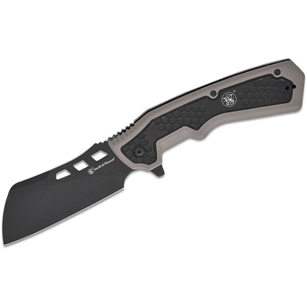 Smith & Wesson Extraction and Evasion Assisted Folding Knife 3-1/2″ Cleaver Blade Black