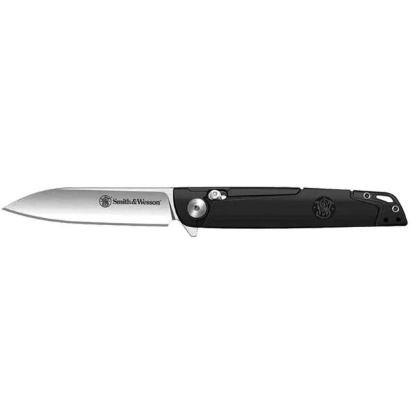 Smith & Wesson KT 24/7 Crossbar Folder Knife 3-1/4″ Drop Point Blade Black