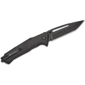 Smith & Wesson Extreme Ops Folding Knife 3-1/2″ Tanto Blade Black with Glass Breaker Box