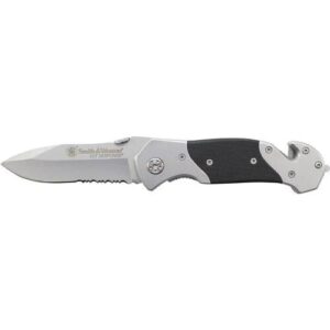 Smith & Wesson 1st Response Drop Point Folding Knife 3 3/10″ Blade Black and Silver