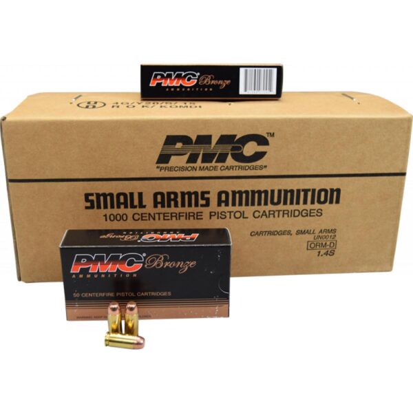 https3A2F2Fmedia.chattanoogashooting.com2Fimages2Fproduct2FPM40DC2FPM40EC PMC Bronze Handgun Ammunition .40 S&W 165 gr FMJ 989 fps 1000/case