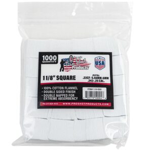 Pro-Shot 1 1/8″ Square 100% Cotton Patches 1000/ct