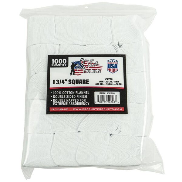https3A2F2Fmedia.chattanoogashooting.com2Fimages2Fproduct2FPX13410002FPX1341000-1 Pro-Shot 1 3/4″ Square 100% Cotton Patches 1000/ct