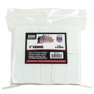 Pro-Shot 3″ Square 100% Cotton Patches 500/ct