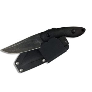 ABKT Elite Shadow Predator Fixed Knife 3-1/2″ Drop Point Blade Black