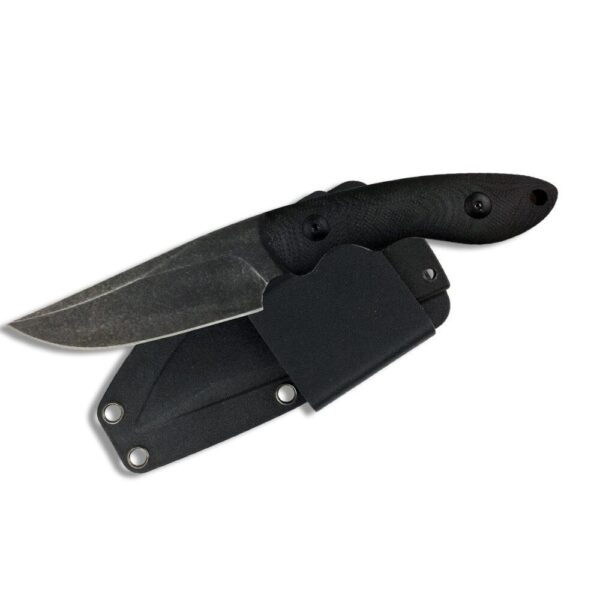 ABKT Elite Shadow Predator Fixed Knife 3-1/2″ Drop Point Blade Black
