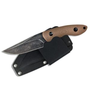 ABKT Elite Shadow Predator Fixed Knife 3-1/2″ Drop Point Blade Brown
