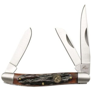 Roper Knives Stockman Chaparral Series Pocket Knife 3 Blades 2-1/2″ Brown Bone
