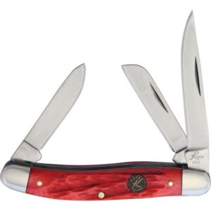 Roper Knives Stockman Chaparral Series Pocket Knife 3 Blades 2-1/2″ Red Bone